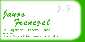 janos frenczel business card